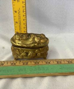 Gilded art nouveau jewelry casket
