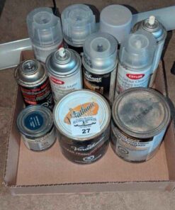 Assorted paints and stains