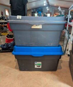 Hinged top storage box