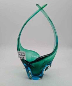 Chalet Style Blue Green art glass bowl