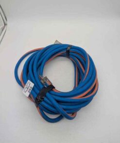 Blue and orange electrical extension cord
