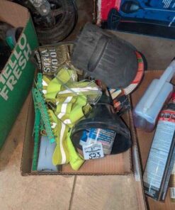 Knee pads, steel wool, adhesive, clean tec cartridges, goggles, masonry cut off wheel
