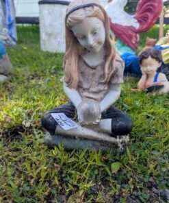 Girl with Gazing ball Garden Statue