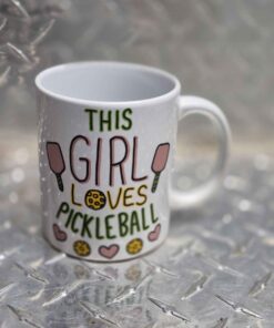 This girl loves pickleball coffee mug