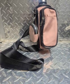 Glass water bottle with pink case