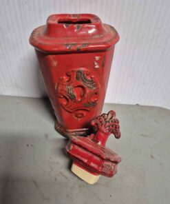 Red covered antique cannister