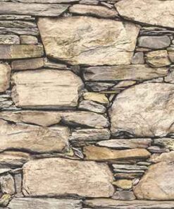NUWALLPAPER 20.5"X18' PEEL & STICK WALLPAPER HADRIAN STONE WALL 30.75SQ', VINYL