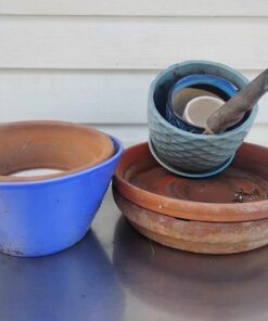 Assorted clay flower pots