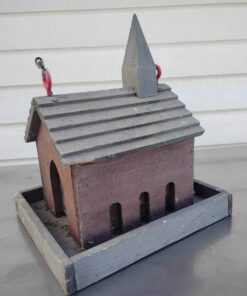 Church with steeple bird feeder