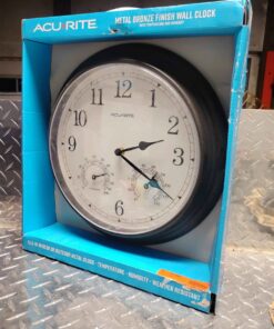 Large accurite bronze finish wall clock... distressed package