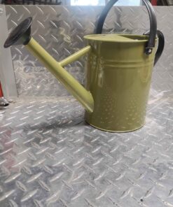 Olive green metal watering can