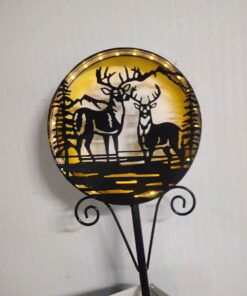 Deer solar garden stake light