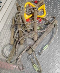 Swing rope ladder and monkey bars for swing