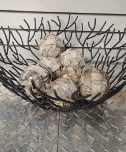 Beautiful metal design fruit bowl with Birch balls