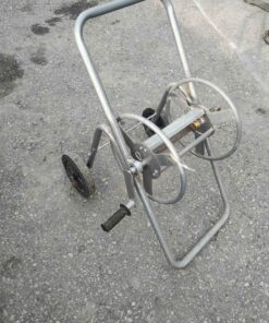 Stainless garden hose cart
