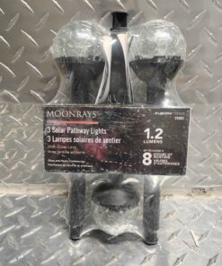 Package of 3 crack ice solar garden stake light