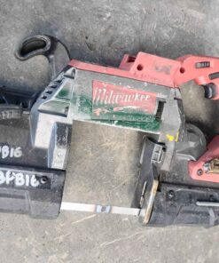 Milwaukee M18 cordless handheld bandsaw with new blade