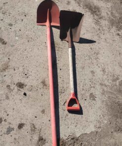 Ground shovel with fiberglass handle and metal bottom shovel
