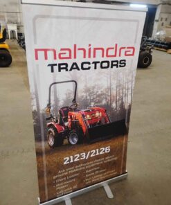 Mahindra self standing sign
