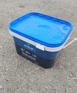 JetBlue ice melter in pail almost full