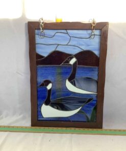 Framed Stained Glass Canada Geese