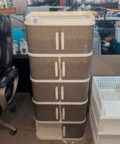 Brown and White Plastic Storage tower