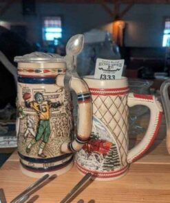 Avon 1980 Football and Budweiser steins