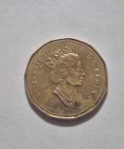 Excellent condition King's crown loonie with various toning