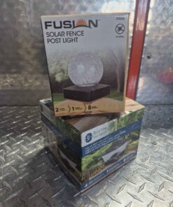 2 solar fence post lights