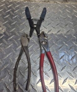Side cutters, slip joint pliers and wiring tool