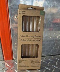 Glass straw set with brush
