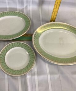 Princess Green Gold Rimmed Platters