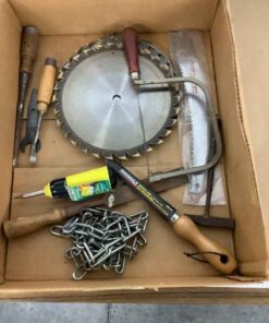 Assorted saw blades, drywall saw, limb saw & more