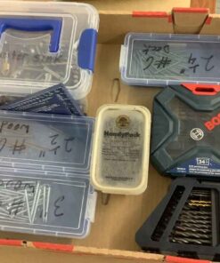 Assorted hardware & drill bits