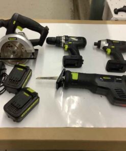"Power IT" 18 Volt set including saw, sawzall & drill, 2 batteries & charger