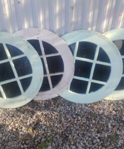 4 decorative round wood window design.... would make great photo collage