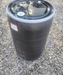 Black plastic barrel with removable top