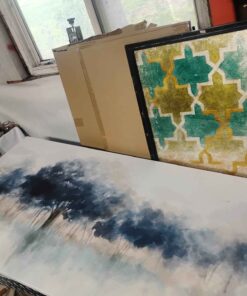 Large canvas and 3 smaller decor