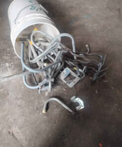 Bucket full of garage hooks
