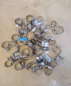 40 plus assorted sizes of hose clamps