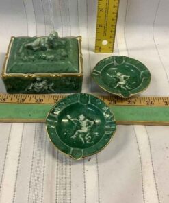 Capodimonte Ashtrays and Cigarette Box