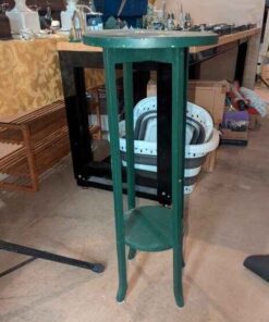 Green painted wooden plant stand
