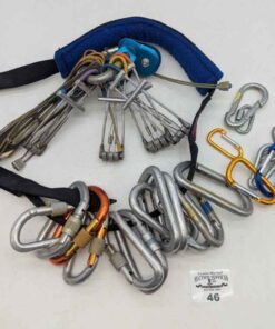 Climbing carabiners, gear sling, etc