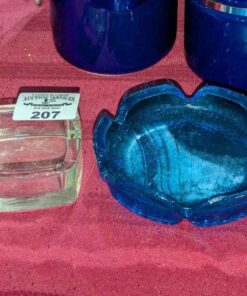 Clear and Blue glass ash trays
