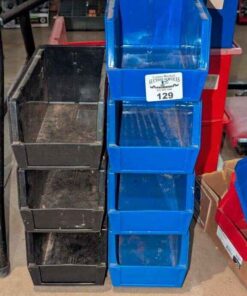 Stackable plastic hardware containers