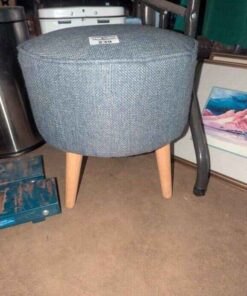 Upholstered wooden legged stool