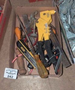 Stanley Riveter, File, pipe cutter, carpenter square, etc