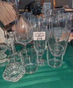 Vase, Candlestick holders, stemware