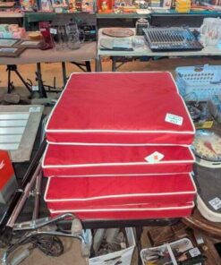 Set of Four Red Seat Cushions