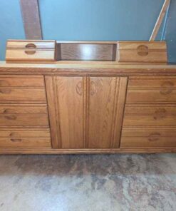 Wooden dresser with mirror